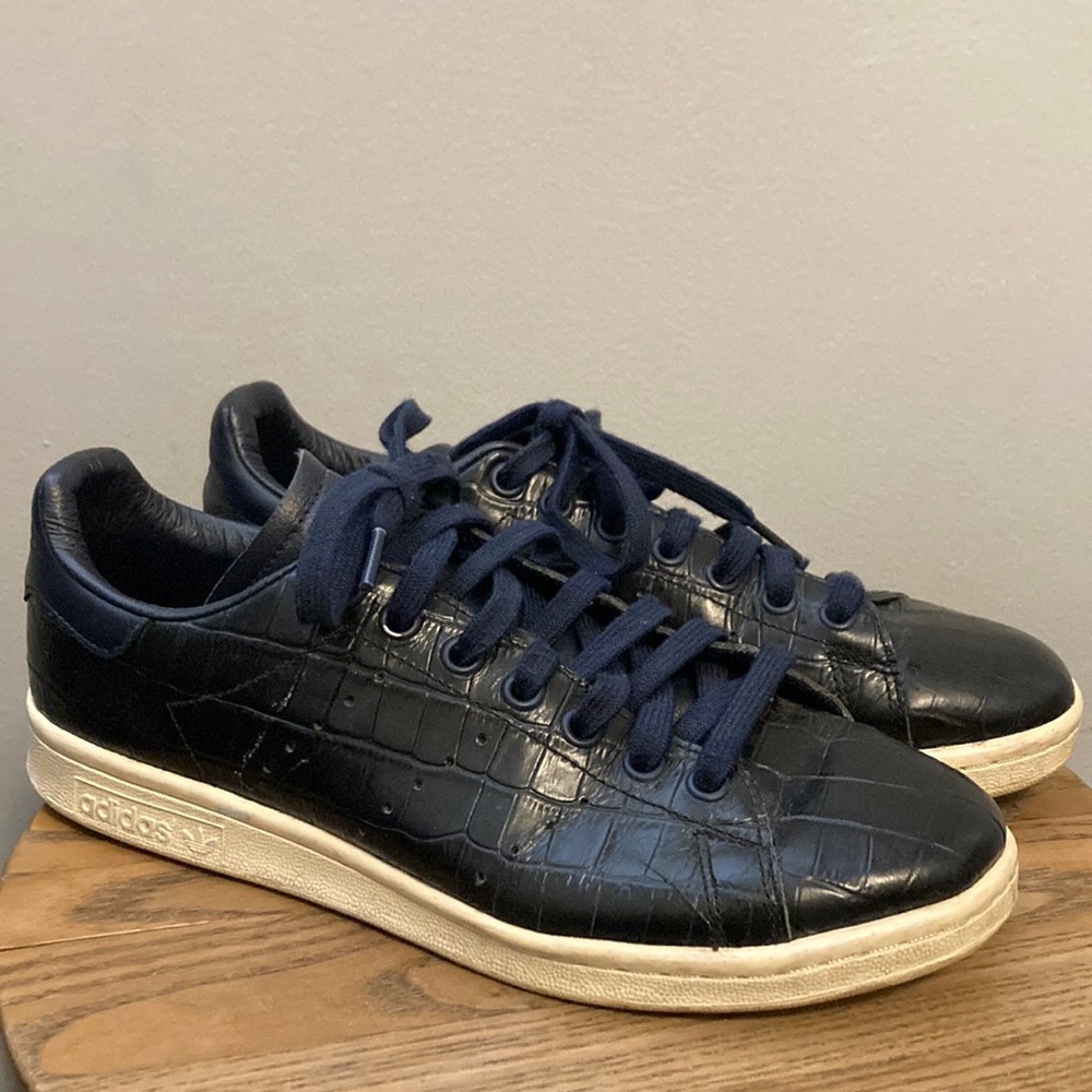 Rare Find! Adidas Stan Smith x Kicks Lab Croc-Skin Ink Blue Size 7